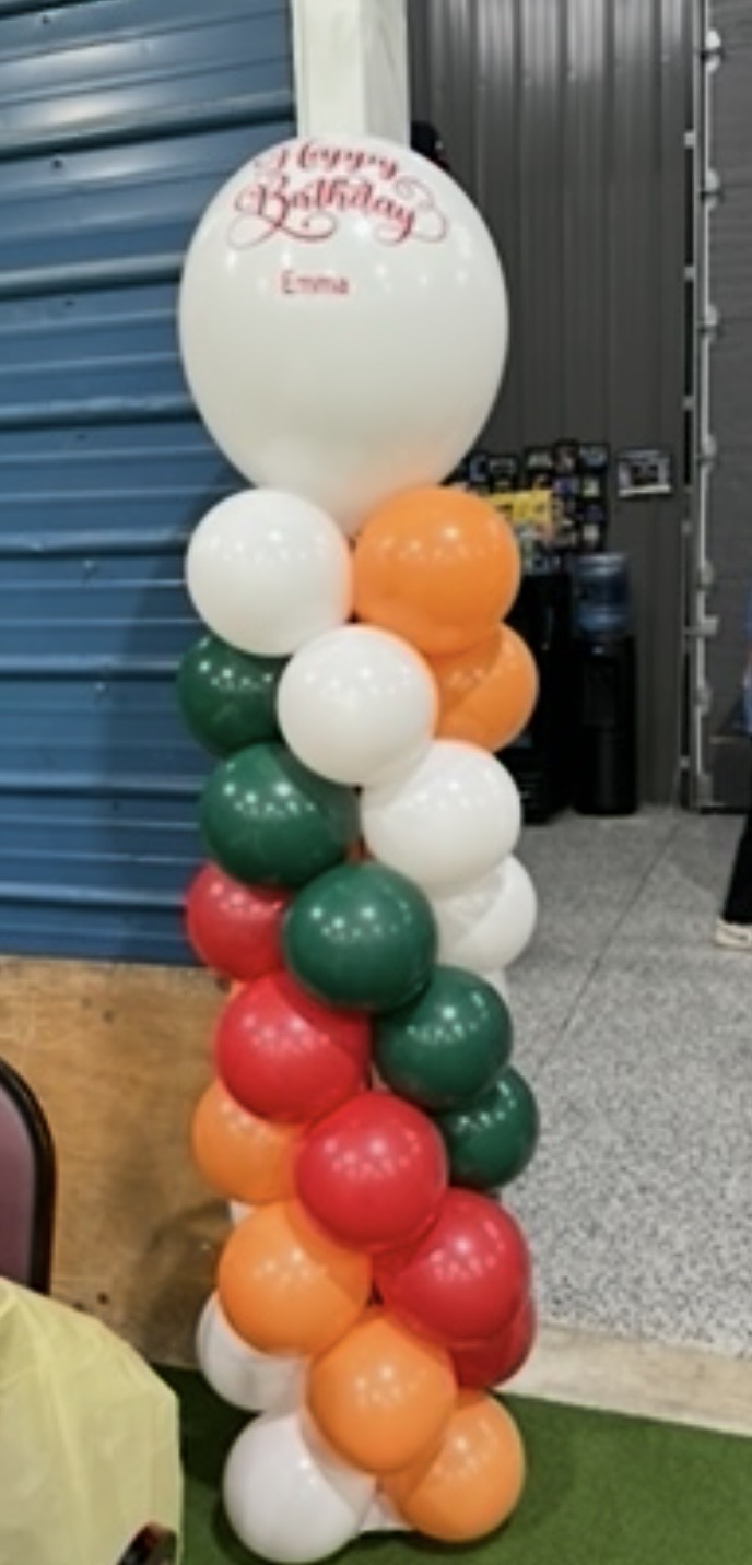 Custom birthday balloon column